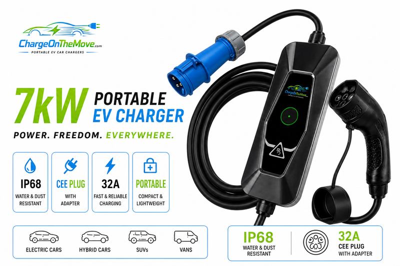 ChargeOnTheMove Type 2 EV Charger with box